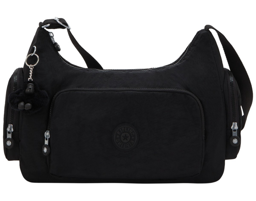 Kipling Gabbina Crossbody/Shoulder Bag-Black Noir-Nylon-Large-NWT